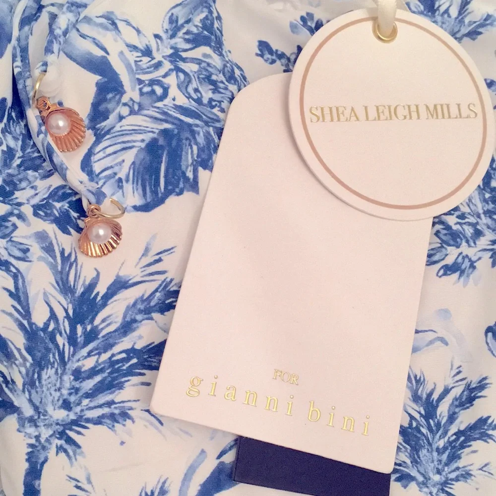 NWT!🌊 Gianni Bini x Shea Leigh Mills Waterloo Blue White Bikini Set* M! Rare✨ - Picture 6 of 12